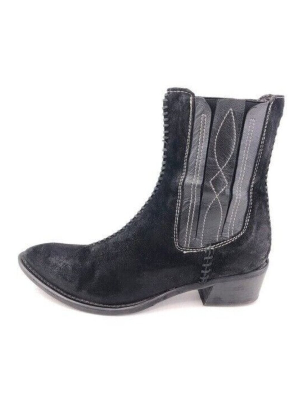 Alto Gradimento Black Leather Western Chelsea Boots EUR 39